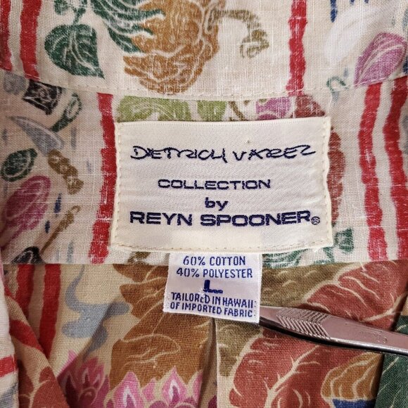 Reyn Spooner Dietrich Varez Size L Food Cooking Hibachi Grilling Hawaiian Shirt - Picture 9 of 12